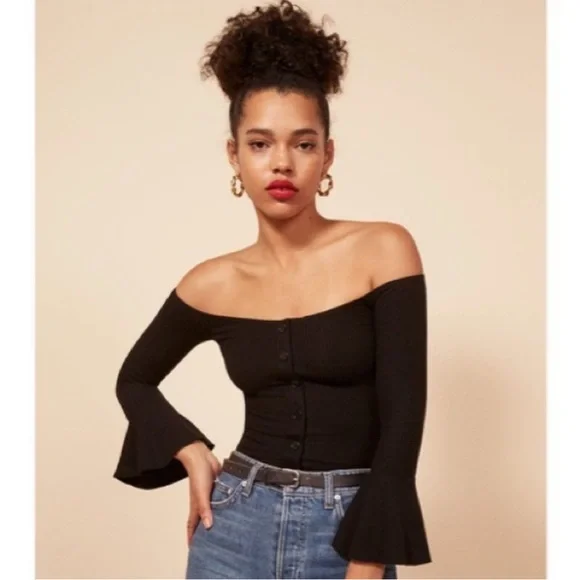 Reformation Teagan Off The Shoulder Top XS - Picture 1 of 5